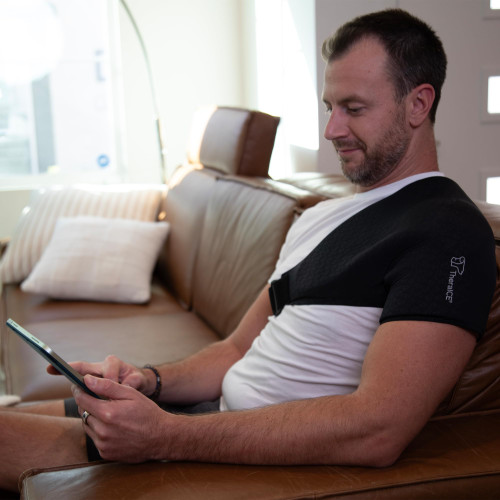 TheraICE Shoulder Ice Pack Wrap PRO Compression Sleeve for Rotator Cuff Relief & Frozen Injury Arm Pain Cold Therapy Recovery Brace After Surgery | FocusZone Technology Reusable Support | Men & Women
