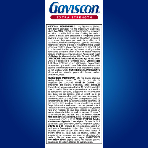 Gaviscon Extra Strength Peppermint 60 Tablets