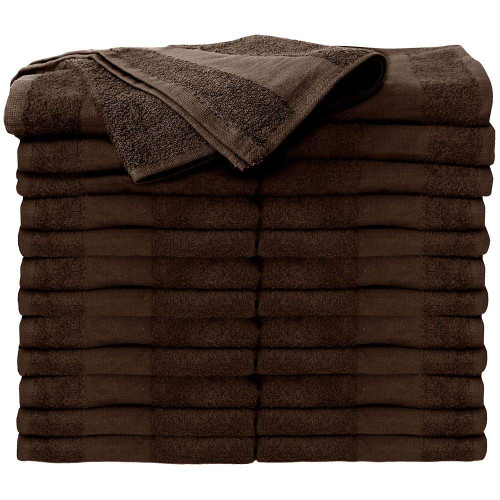ForPro Premium Bleach Tough Salon Towels, 24ct, Chocolate, 27" L x 16" W