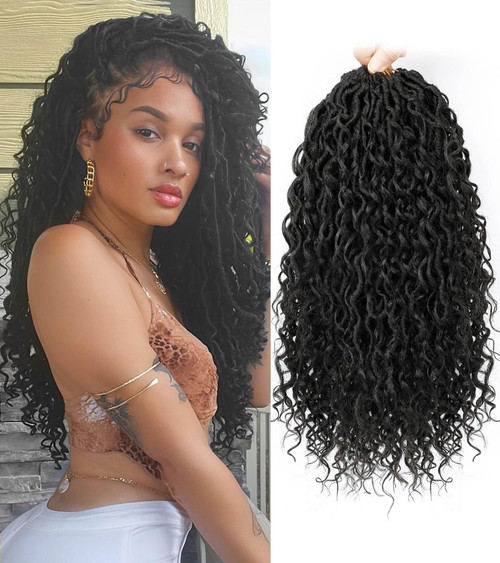 Col Bling Pre-Looped Goddess Locs Crochet Hair 14 in 8-Pack for Black Women
