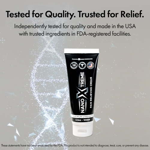 NANOXTREME Pain Relief Cream – Fast-Acting Topical for Muscle, Joint & Nerve Deep-Absorbing, Long-Lasting Formula with Natural Ingredients – Cooling Sensation – 3.3oz Tube – Made in USA