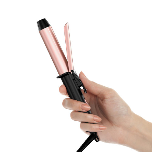FARERY Mini Curling Iron 1 Inch, Dual Voltage 100-240V for Travel, Rosegold