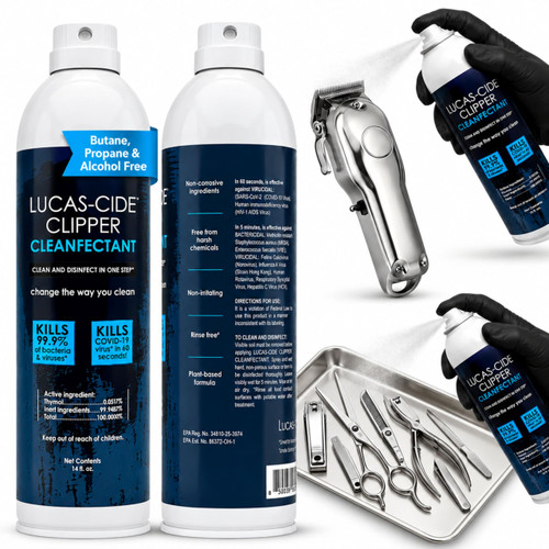 LUCAS-CIDE Clipper Disinfectant Spray, Coolant & Cleaner, 16 Oz, 2PK