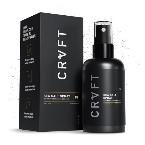 CRVFT Sea Salt Spray 6oz | Light Hold/Natural Finish | Add Volume & Texture | Ideal for All Hair Types & Lengths | Men's Texturizing Surf Spray | Made in the USA | Paraben & Sulfate Free [Scented]