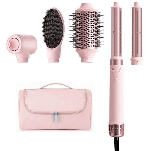 MESCOMB 5-in-1 Dual Voltage Hair Dryer Brush for Travel with Storage Bag