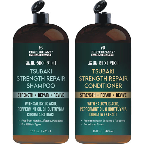 Tsubaki Strength Repair Shampoo & Conditioner for Damaged Hair, 16 fl oz
