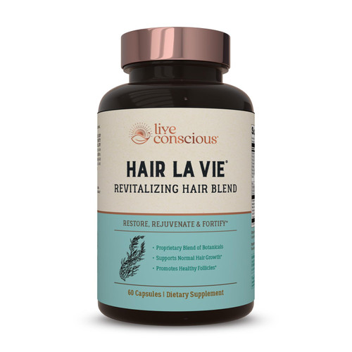 Hair La Vie Live Conscious Revitalizing Blend Hair Growth Vitamins for Women to Support Health of Hair - Supplements w/Biotin, Collagen & Saw Palmetto for Thick, Full Hair - 60 Caps