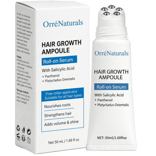 Orrenaturals Hair Revival Ampoule, Orre Naturals Hair Growth Serum Roll on with Pumpkin Seed Extract, Aloe Vera, and Menthol for Thicker, Healthier Hair (1)