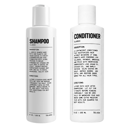Blu Atlas Men's Natural Shampoo and Conditioner Hair Care Set – 8 oz each
