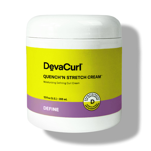 DevaCurl Quench'n Stretch Cream Mositurizing Defining Curl Cream, 12 oz | Improves Curl Definition | Non-Crunchy | Non-Stiff