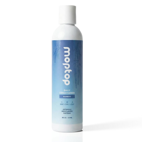 MopTop Daily Curly Hair Conditioner – Silicone & Sulfate Free Conditioner Helps Restore Dry Damaged Hair & Reduce Frizz, Paraben Free Natural Hair Products for All Hair Types (Bamboo, 8 oz)