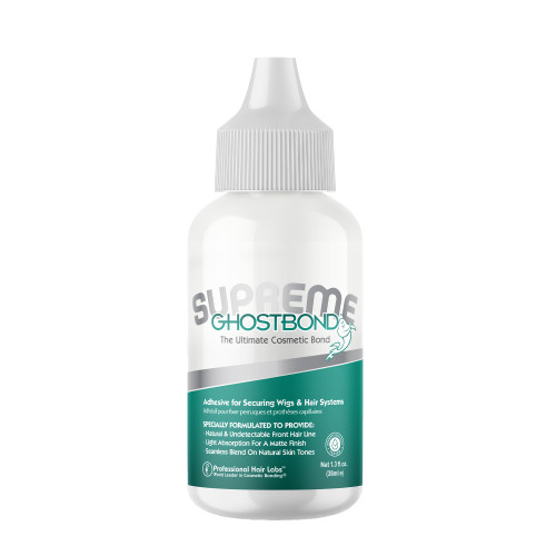 GHOSTBOND Supreme No Shine Poly & Lace Wig Glue - 1.3oz - Extra-Strength Waterproof Adhesive for Poly & Lace Systems - Max Hold for Oily Skin, Humidity & Heat - Invisible Finish, Latex-Free