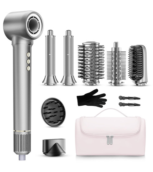 9-in-1 Hair Dryer Brush Kits, Curly Hair Dryer with Diffuser for Women