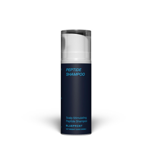 Blueprint Bryan Johnson Peptide Shampoo – 8-Peptide Scalp Treatment with VEGF, Caffeine, Menthol & Arginine – Fragrance-Free & Gentle Formula for Fuller-Looking, Stronger Hair (3.5oz)