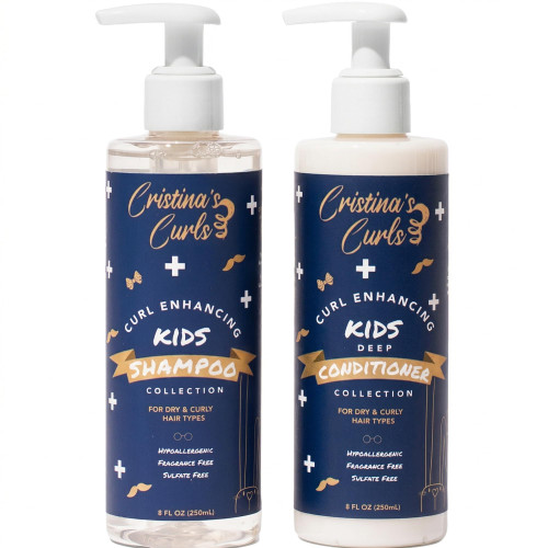 Cristina's Curls Curl Shampoo And Conditioner Set For Kids – Hydrate And Detangle