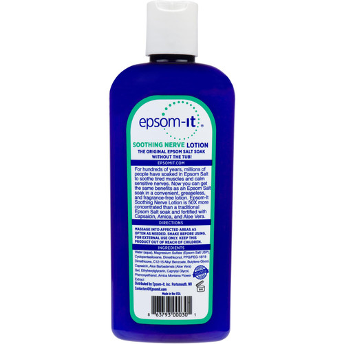 Epsom-It Soothing Nerve Lotion & Nerve Rollerball - Epsom Salt Magnesium Lotion, Topical Magnesium Cream with Capsaicin & Arnica to Provide Comfort for Legs, Knee and Feet, 8.0 oz.