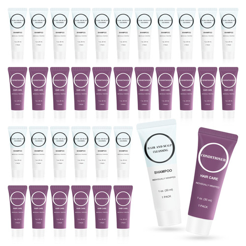Travel Size Shampoo and Conditioner Mini Hair Bulk, 1 Fl Oz (Pack of 60)