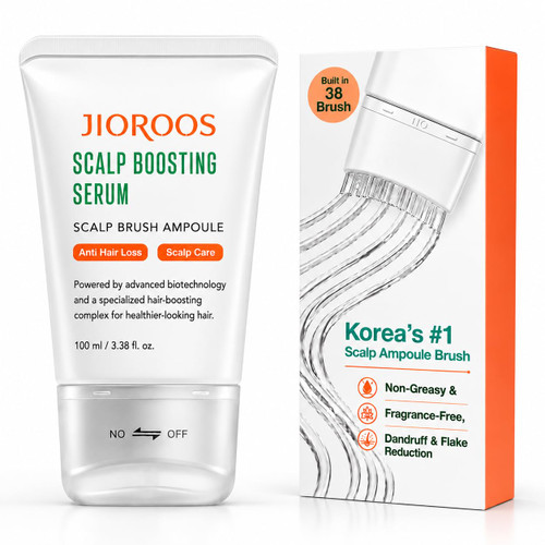 Korean Exosome Scalp Boosting Hair Serum with Brush Applicator, Hair Serum Applicator, Caffeine, Niacinamide, Biotin & Panthenol, Lightweight Non-Greasy Leave-In Formula for Healthy-Looking Hair