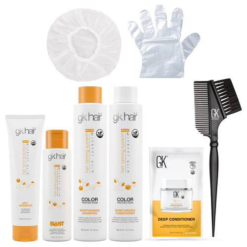 GK HAIR Global Keratin The Best Consumer Box Kit (10.1 Fl Oz/300ml) Smoothing Keratin Treatment Professional Brazilian Complex Blowout Straightening For Silky Smooth & Frizzy Hair