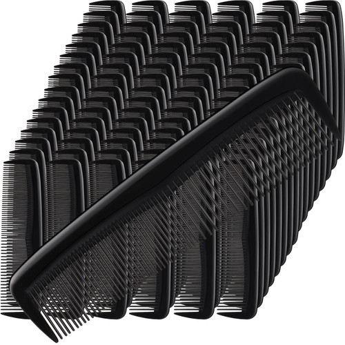 150 Pcs Combs Bulk, 5" Black Fine and Wide Tooth Plastic Comb for Women Men