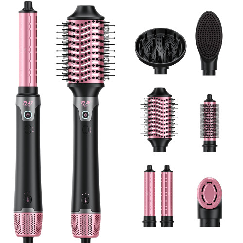 7-in-1 Air Styler Auto Wrap Curlers, Hair Dryer Brush w/Diffuser