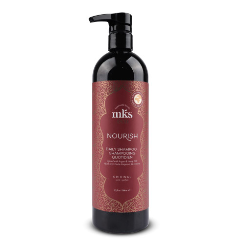 MKS eco Nourish Shampoo, Original Scent - 25 fl oz - Cleanses, Strengthens & Repairs - Ideal for Fine Hair, Safe for Color Treated Hair - Moroccan Argan Oil, Hemp Seed Oil - Vegan, Cruelty Free