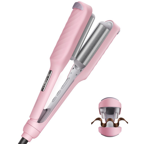 BABONIR Hair Crimper with 3 Barrels, Curling Iron for Beach Waves