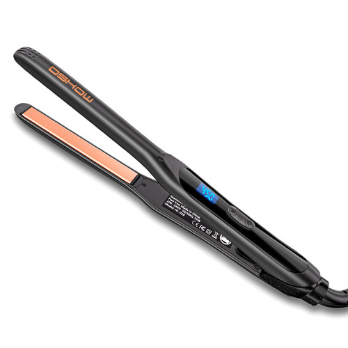 DSHOW 1/2-Inch Mini Flat Iron Hair Straightener for Short, Thin and Medium Hair, Tourmaline Ceramic Travel Hair Straightener with Pouch, 6 Heat Settings, Dual Voltage, Black