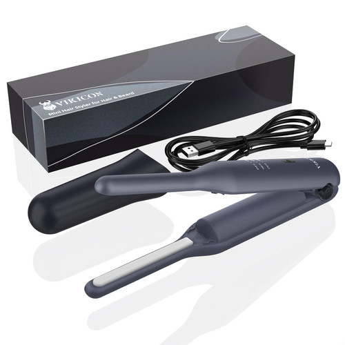 VIKICON Beard & Hair Straightener, Cordless Pencil Iron