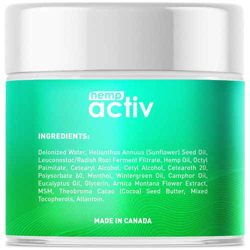 HEMPACTIV Cooling Hemp Cream – Menthol, MSM & Arnica – Fast-Absorbing, Non-Greasy Formula for Muscles & Joints – 4oz Best-Value Size
