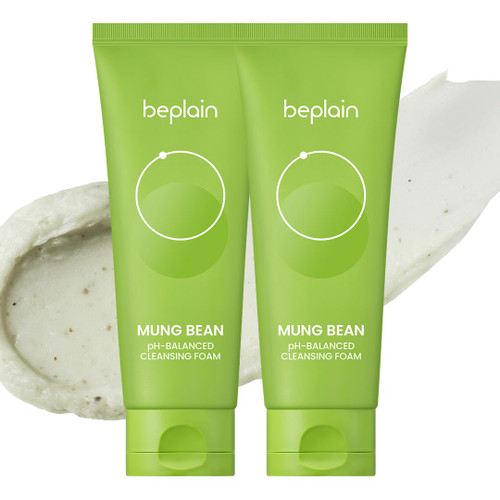 beplain Mung Bean pH-Balanced Cleansing Foam, 5.4 fl oz, Pack of 2