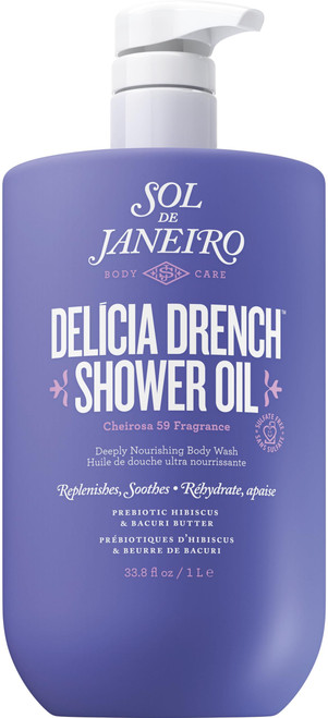 Sol de Janeiro Delicia Drench Shower Oil - 1L Jumbo Size with Pump