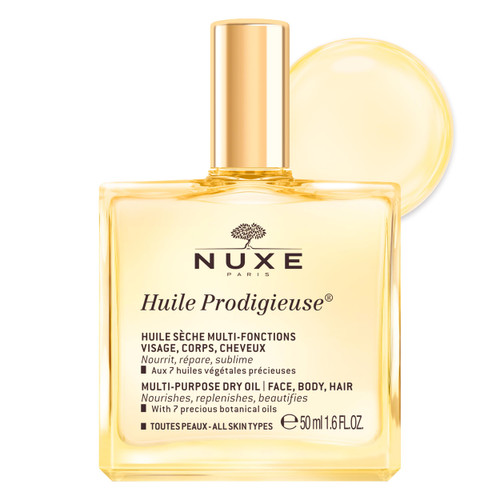 NUXE Huile Prodigieuse Multi-Purpose Dry Body Oil, Skin & Hair, 1.6 Fl Oz