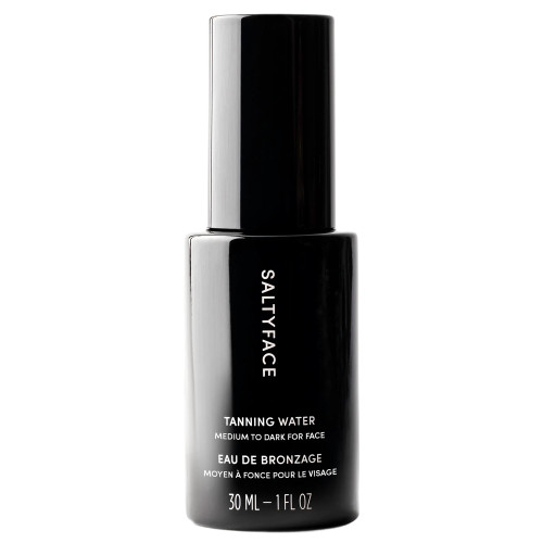 SALTYFACE - Tanning Water (Medium to Dark) - Self Tanner for Face, Neck, Ears, Chest - No Color Transfer - Oil Free, Fragrance Free - Streak-Free, Non-Clogging - Vegan Skin Care - 1 FL OZ (30 ML)