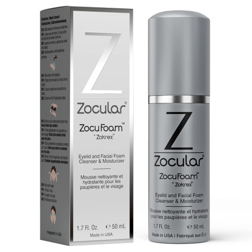 Zocular ZocuFoam Foaming Eyelid Cleansing Foam, Gentle pH-Balanced, 50 mL