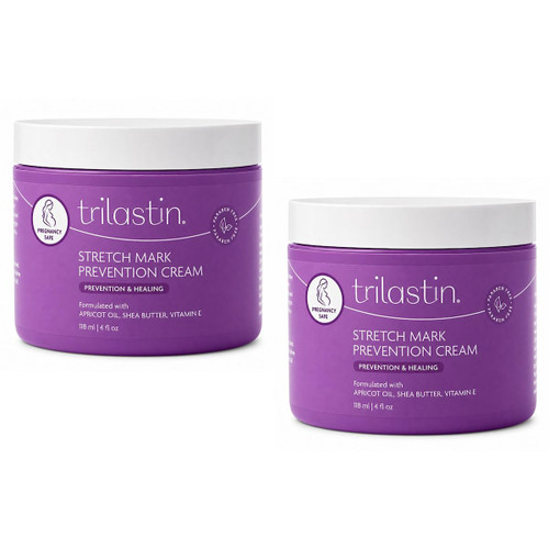 TriLASTIN Stretch Mark Cream for Pregnancy – Hydrating Belly Cream for Pregnant Women- Shea Butter & Vitamin E, Paraben Free, No Added Fragrances - Maternity Body Lotion – 4 oz, 2 Pack