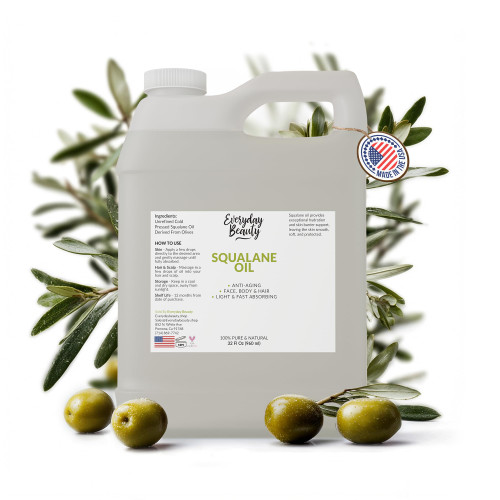 Squalane Oil Bulk 32 oz 100% Pure & Natural Plant Derived Facial Oil