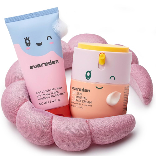 Evereden Kids Face Wash & Mineral SPF 20 Cream Set, Safe for Sensitive Skin