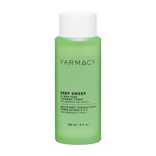 Farmacy 2% Salicylic Acid Toner for Face - Deep Sweep BHA Liquid Exfoliant + Pore Cleaner - Controls Oil, Gently Exfoliates + Refines Pores - Skin Care for Combo, Oily + Blemish-Prone Skin - (120ml)