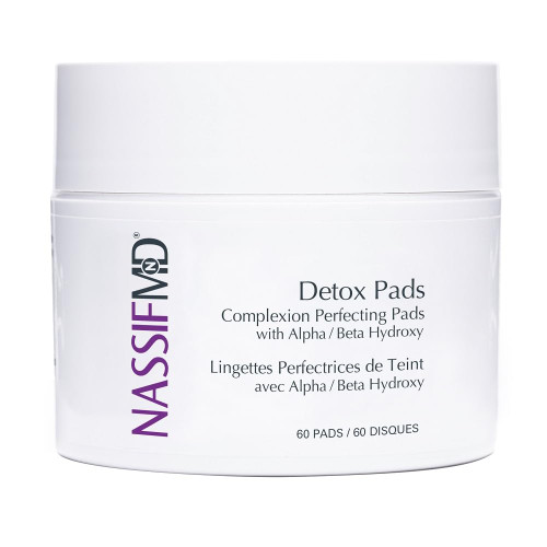 NassifMD Exfoliating Detox Pads | Surgeon-Created AHA/BHA Facial Pads for Deep Cleansing, Smoother Texture & Glowing Skin | Reduces Pores, Firms, Brightens