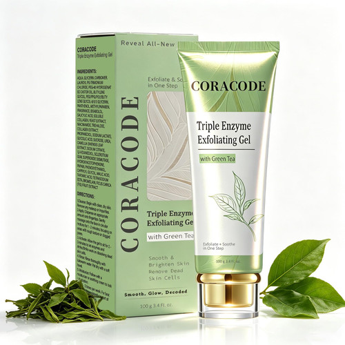 Triple Enzyme Green Tea Exfoliating Aqua Peel Gel, Deep Pore Face Exfoliant, Gentle Facial Exfoliator, Dead Skin Remover, Natural Cellulose for Peeling, Reveal All-New Skin(100ml / 3.4 fl.oz) (02)
