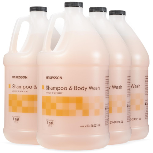 McKesson Body Wash and Shampoo, Apricot Scent, 1 gal, 4 ct