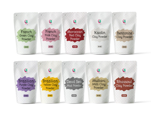 Pack of 10 Clays for Mask Making & Soap Making | Face Mask Ingredient | Best Value Pack of Colourful Clays | 8oz Each | Variety Pack for DIY Projects | by Yogi’s Gift®