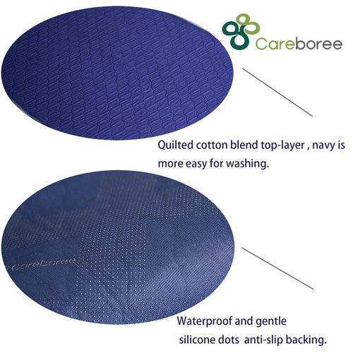 Upgraded Pack of 2 Careboree Washable and Waterproof Bed Pads for Incontinence 34X60 inches Underpads Reusable Anti-Slip Extra Absorbent Draw Sheet for Mattress Navy Blue