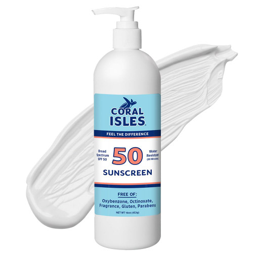 Coral Isles SPF 50 Lotion Reef Compliant Broad Spectrum 16 Fl Oz Pack of 1