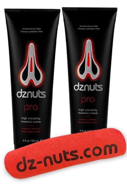 dznuts - Men's Pro Chamois Cream + Microfiber Towel - 4 Fl Oz (Pack of 2)