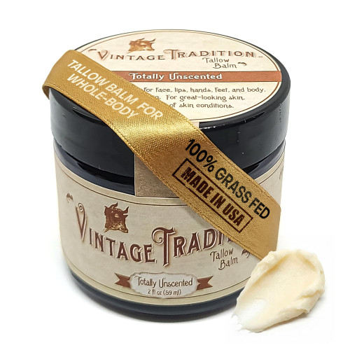 Vintage Tradition Unscented Grass-Fed Tallow Balm | Sensitive Skin 2 oz