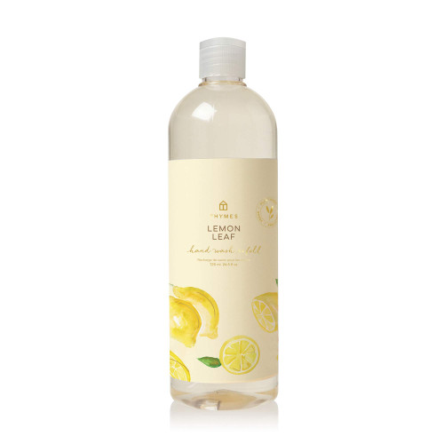 Thymes Hand Wash Refill - Lightly Scented Liquid Hand Soap for Bathroom and Kitchen Refill - Moisturizing Formula with Natural Ingredients (Lemon Leaf, 24.5 fl oz)