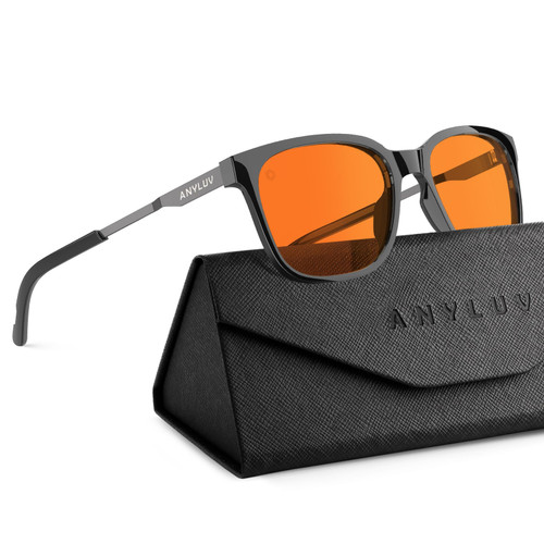 ANYLUV Blue Light Glasses for Men, Lightweight Computer Gaming Glasses, Stylish Anti Eyestrain Blue Light Blocking Men