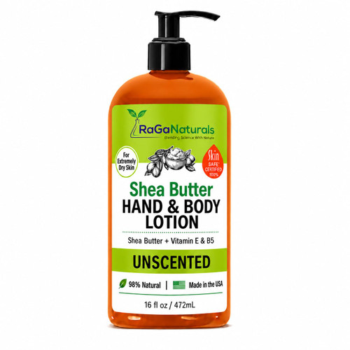 RaGaNaturals Unscented Shea Butter Lotion for Extremely Dry Skin - 16oz